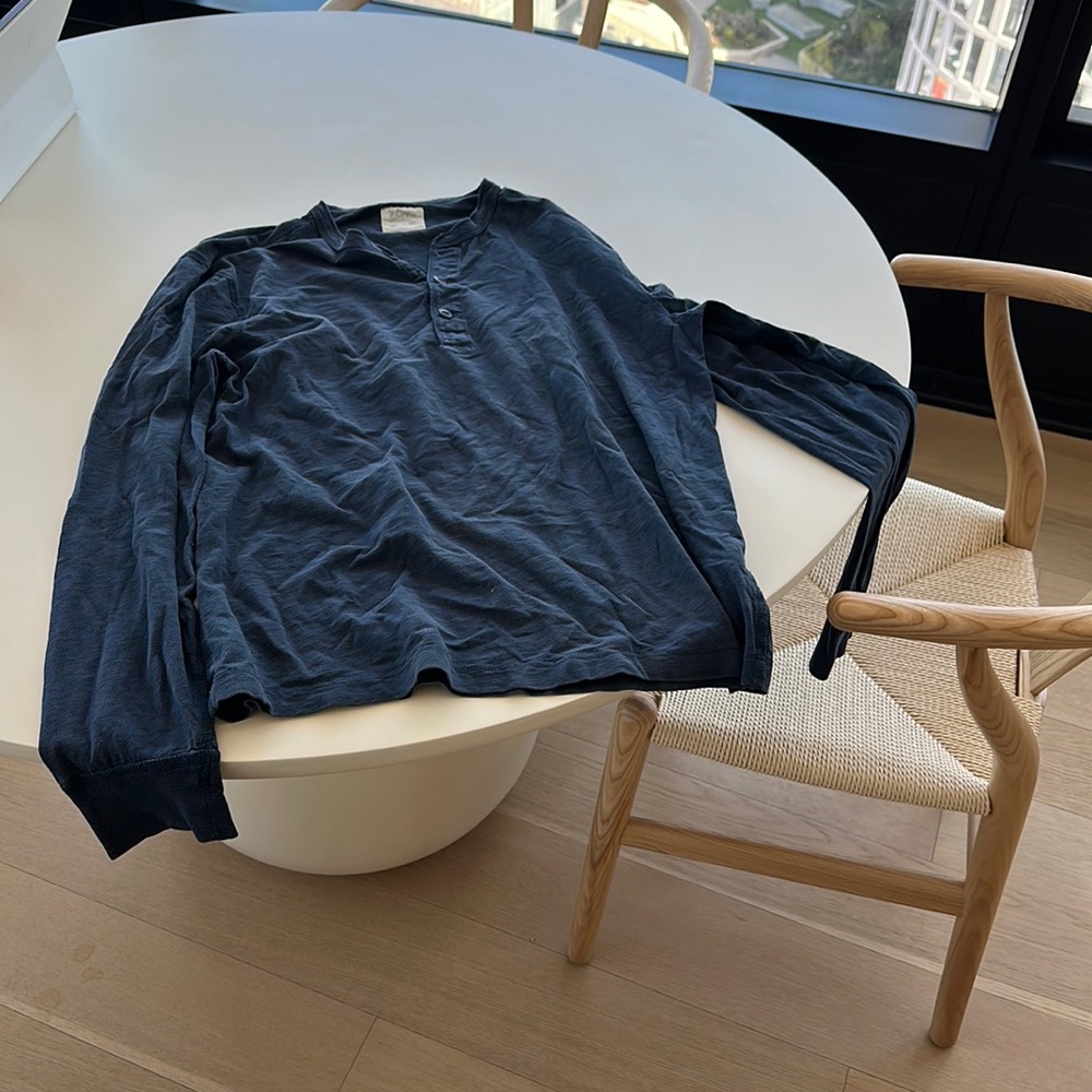 JCrew cotton Henley size medium blue